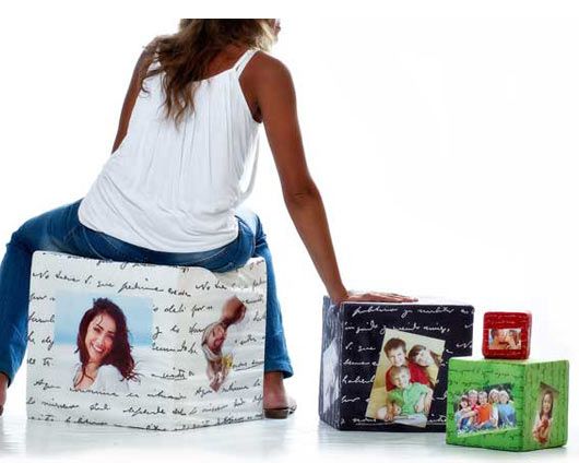 Cubo in tessuto personalizzato con foto