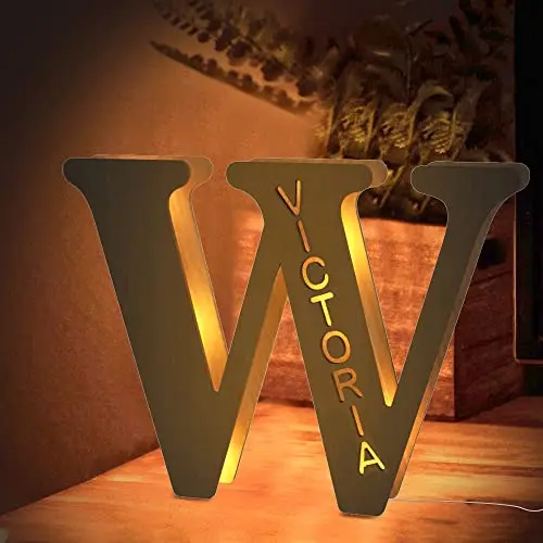 Lettera Legno LED Personalizzata Con Nome