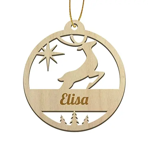 Pallina di Natale in Legno intagliata da Personalizzare