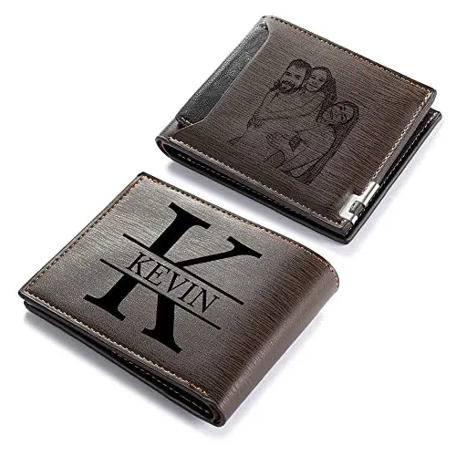 Jeweidea Portafoglio Personalizzato in Pelle con Foto