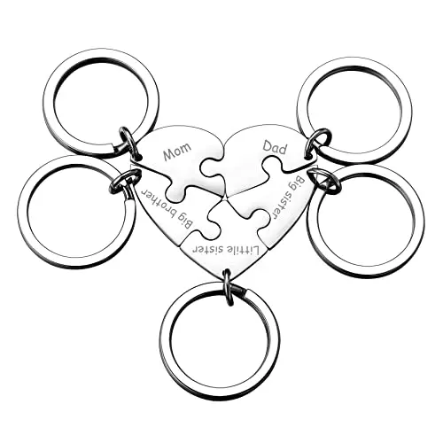 2 Portachiavi Puzzle Per 10° Anniversario Di Matrimonio, Incisi Ten Years Down Forever To Go, Acciaio Inox, Regalo San Valentino
