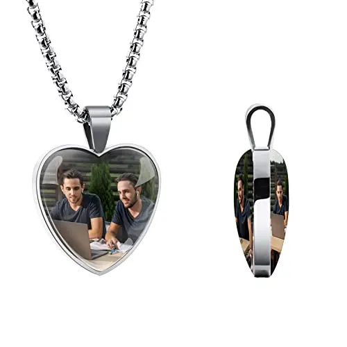 MeMeDIY Collana con Ciondolo con Foto Personalizzata