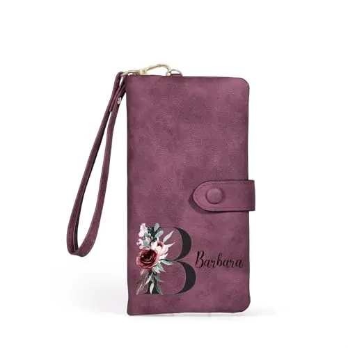 Jeweidea Portafoglio Donna Personalizzato con Nome Lettera
