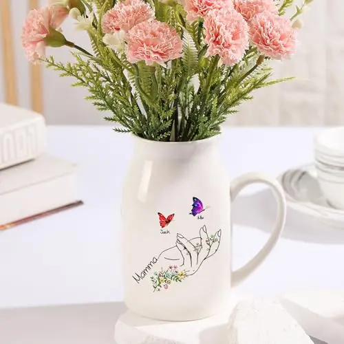 Jeweidea Vaso in Ceramica Personalizzato con Nome Inciso