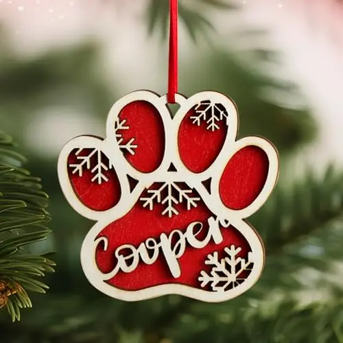 Ornamenti Natalizi Personalizzate con il Nome del tuo Cane