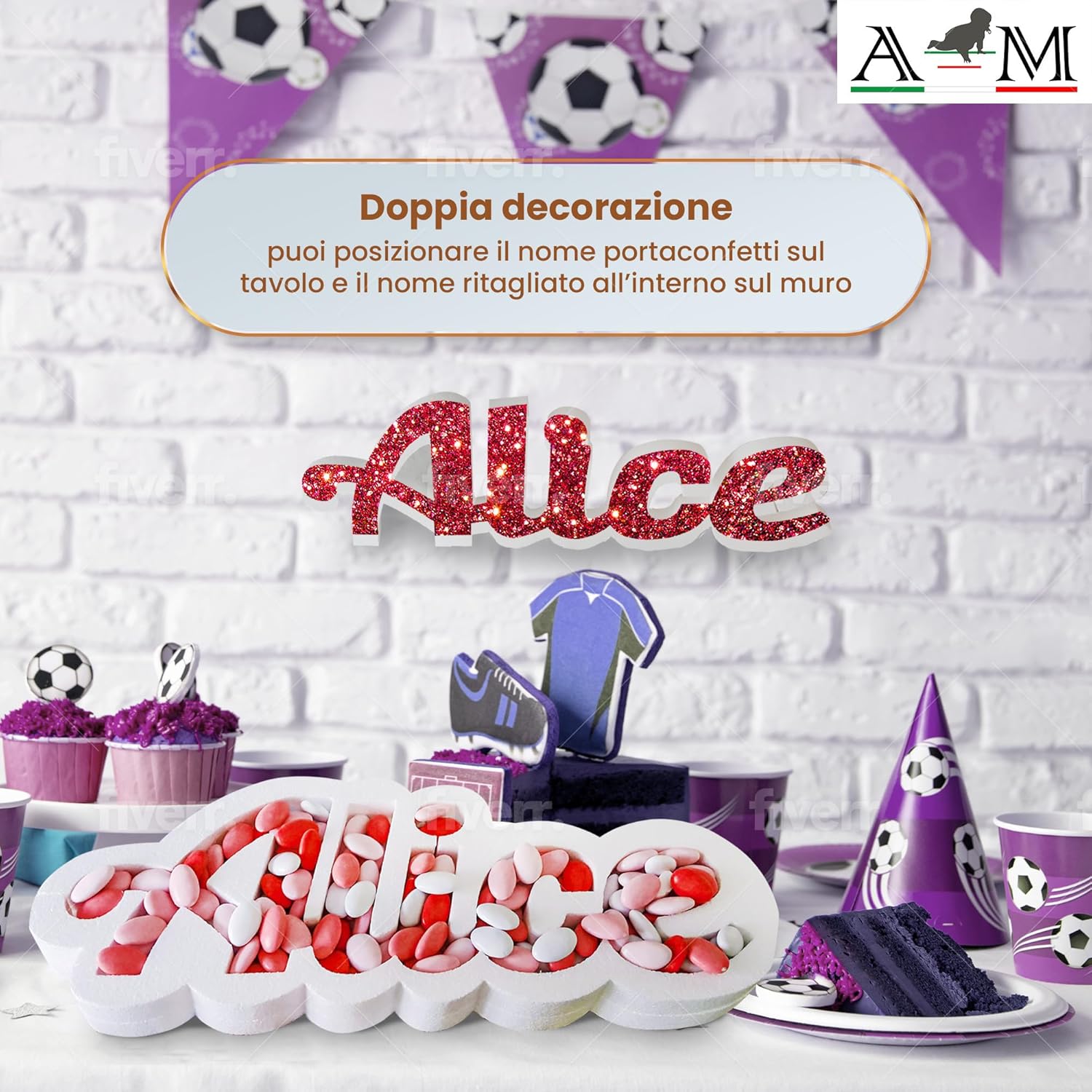 Portaconfetti personalizzato col nome del bambino