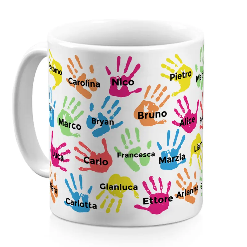 Tazza Manine con nomi dei bambini