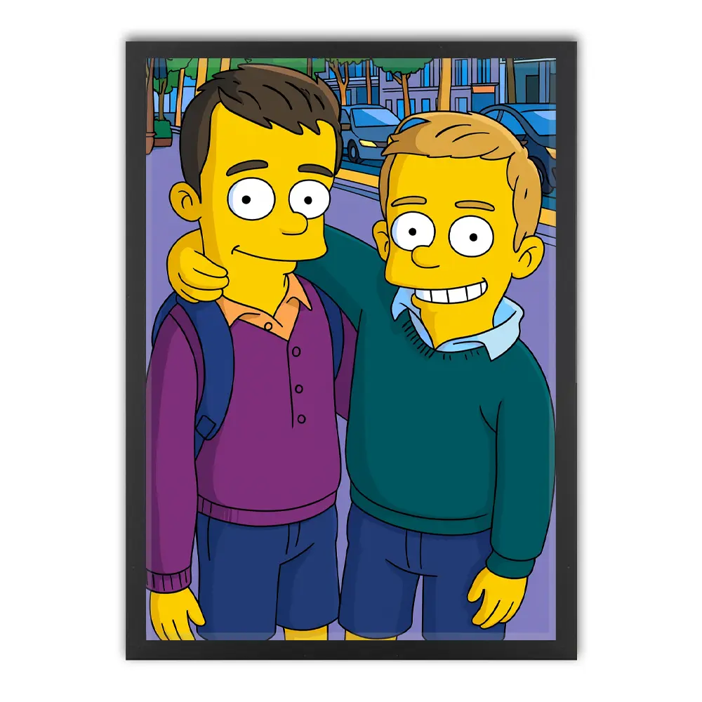 Caricatura personalizzata in stile cartone giallo