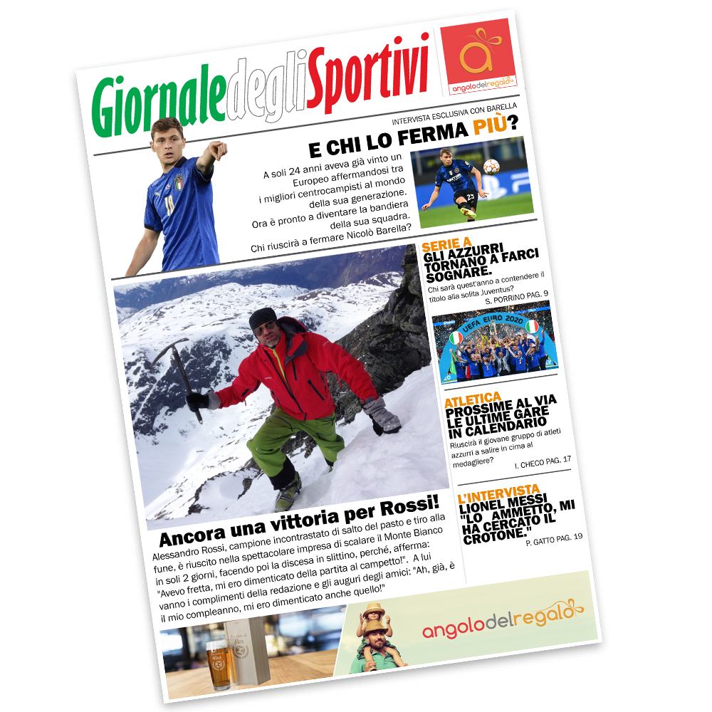 Finta prima pagina giornale personalizzata