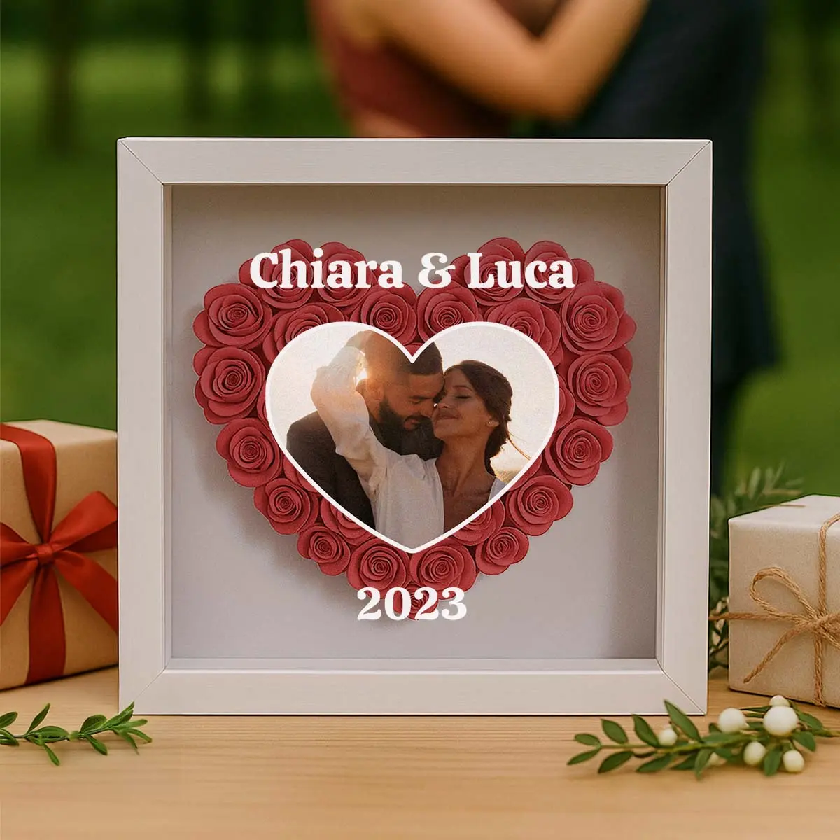 Scatola di Rose Personalizzata con Foto e Testo