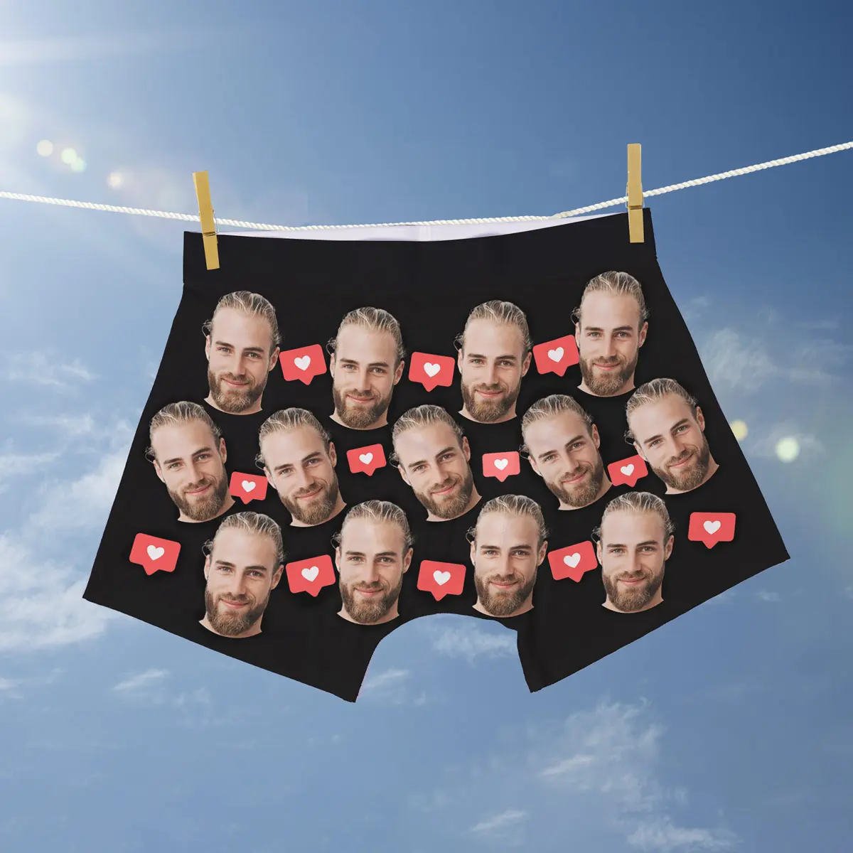 Boxer Personalizzati con Faccia e Sfondo