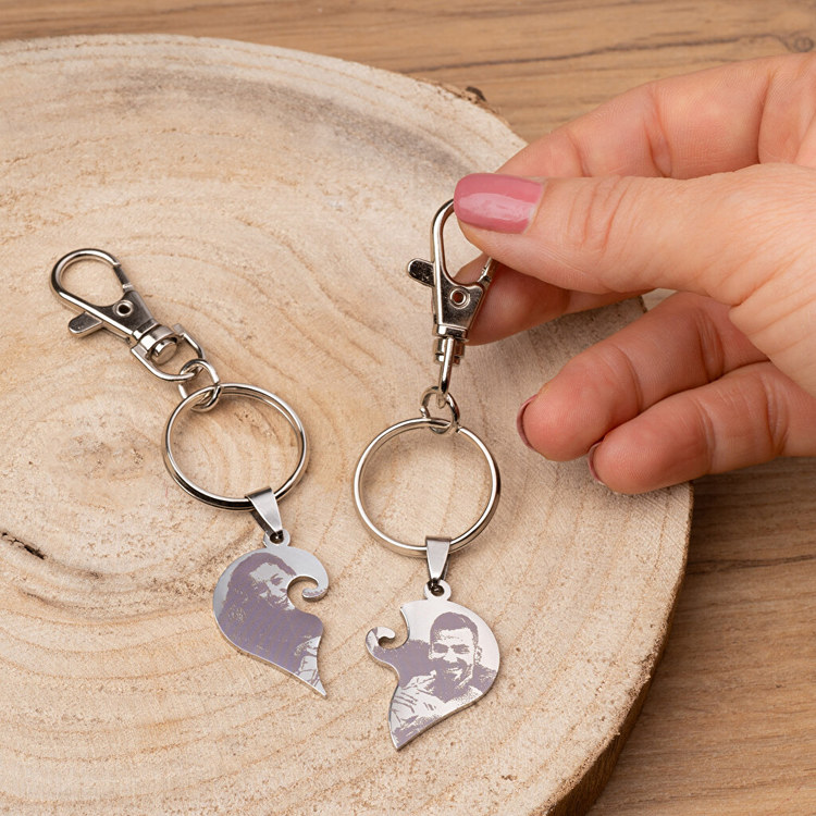 Portachiavi Personalizzabili Portachiavi Personalizzato In Metallo Con Incisione - Tondo E Elegante - Idea Regalo Portachiavi Personalizzato Famiglia