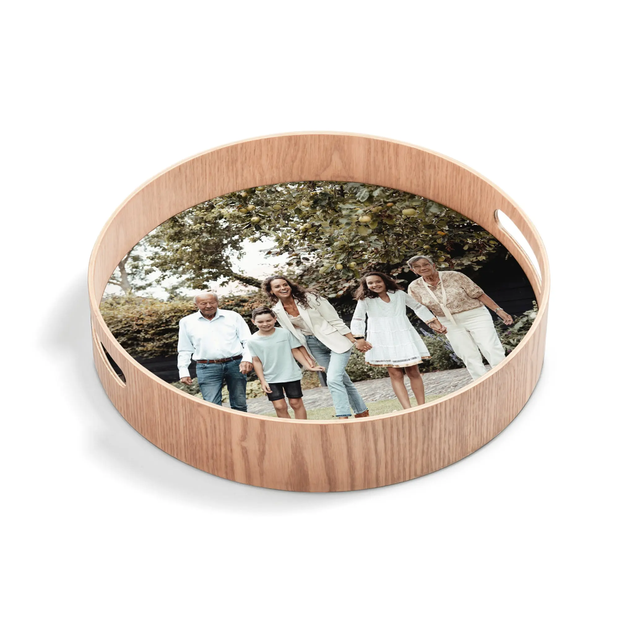 Vassoio Rotondo Personalizzato - Aspetto Legno - 30 cm