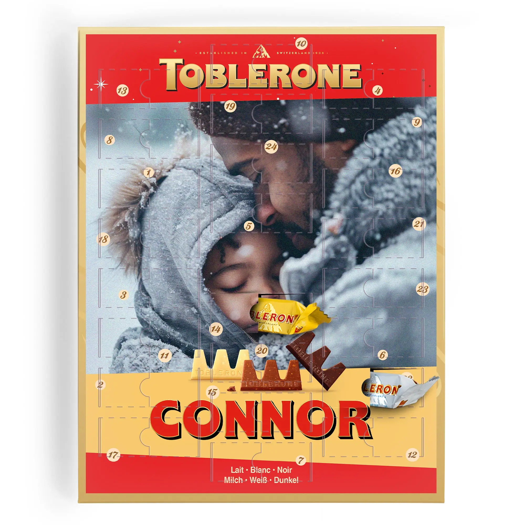 Calendario dell'Avvento Personalizzato - Toblerone