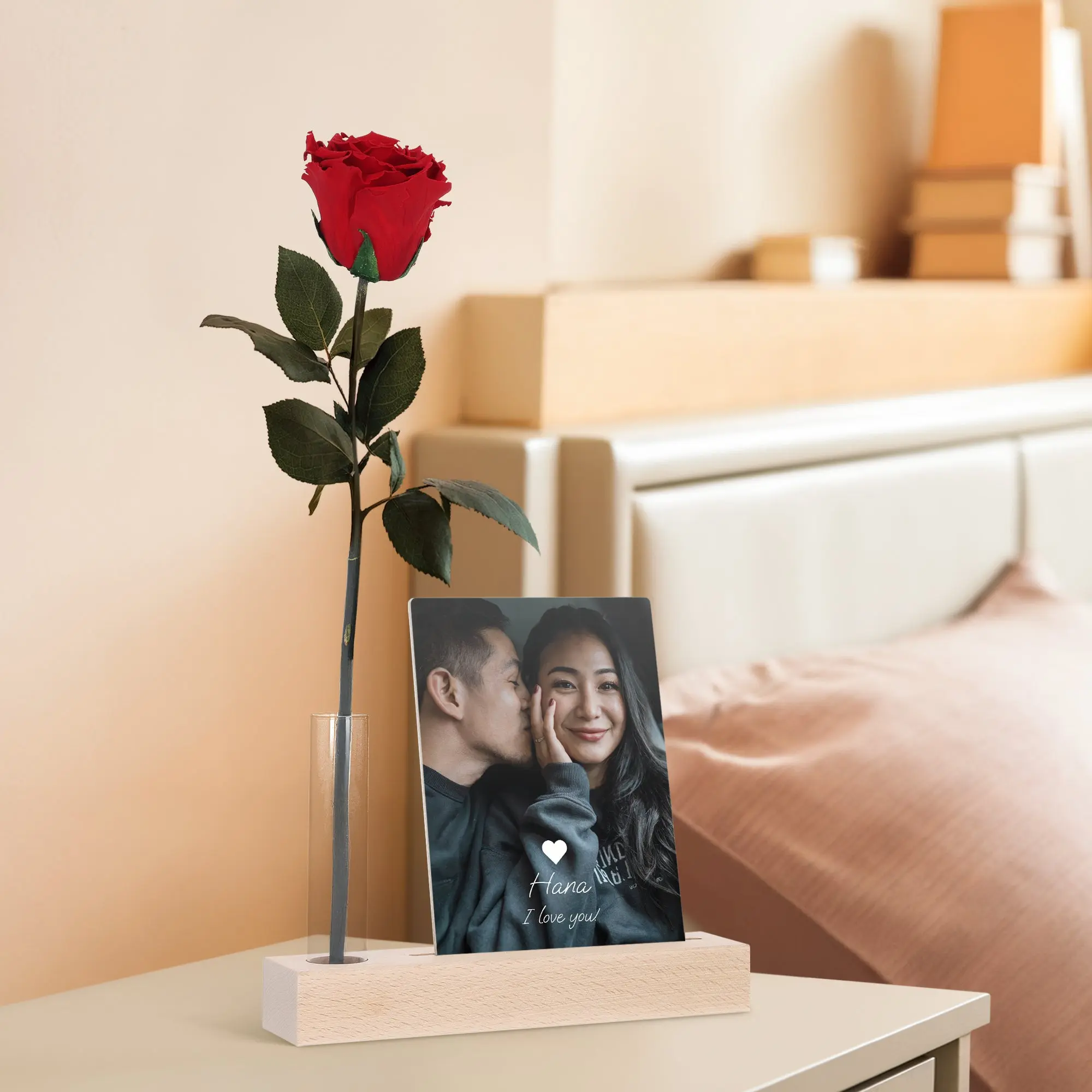 Rosa infinita con supporto per foto