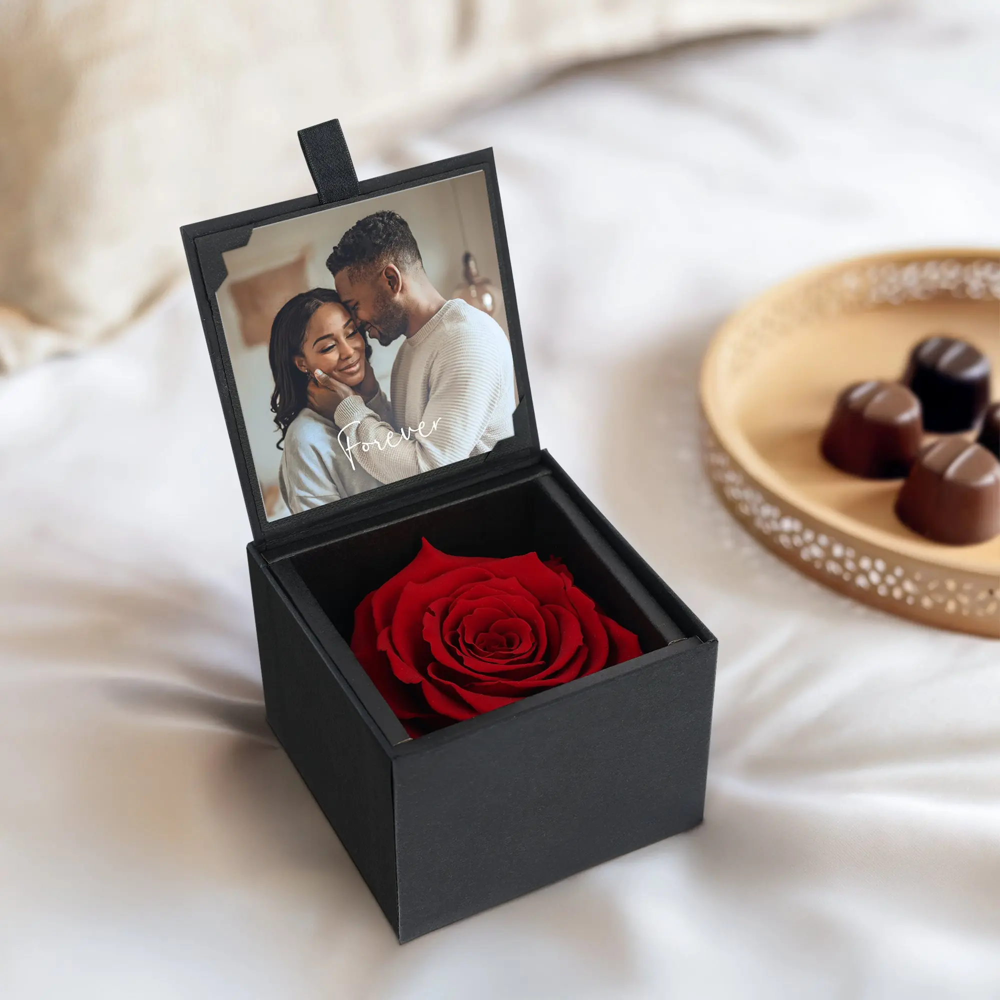 Rosa eterna con stampa fotografica