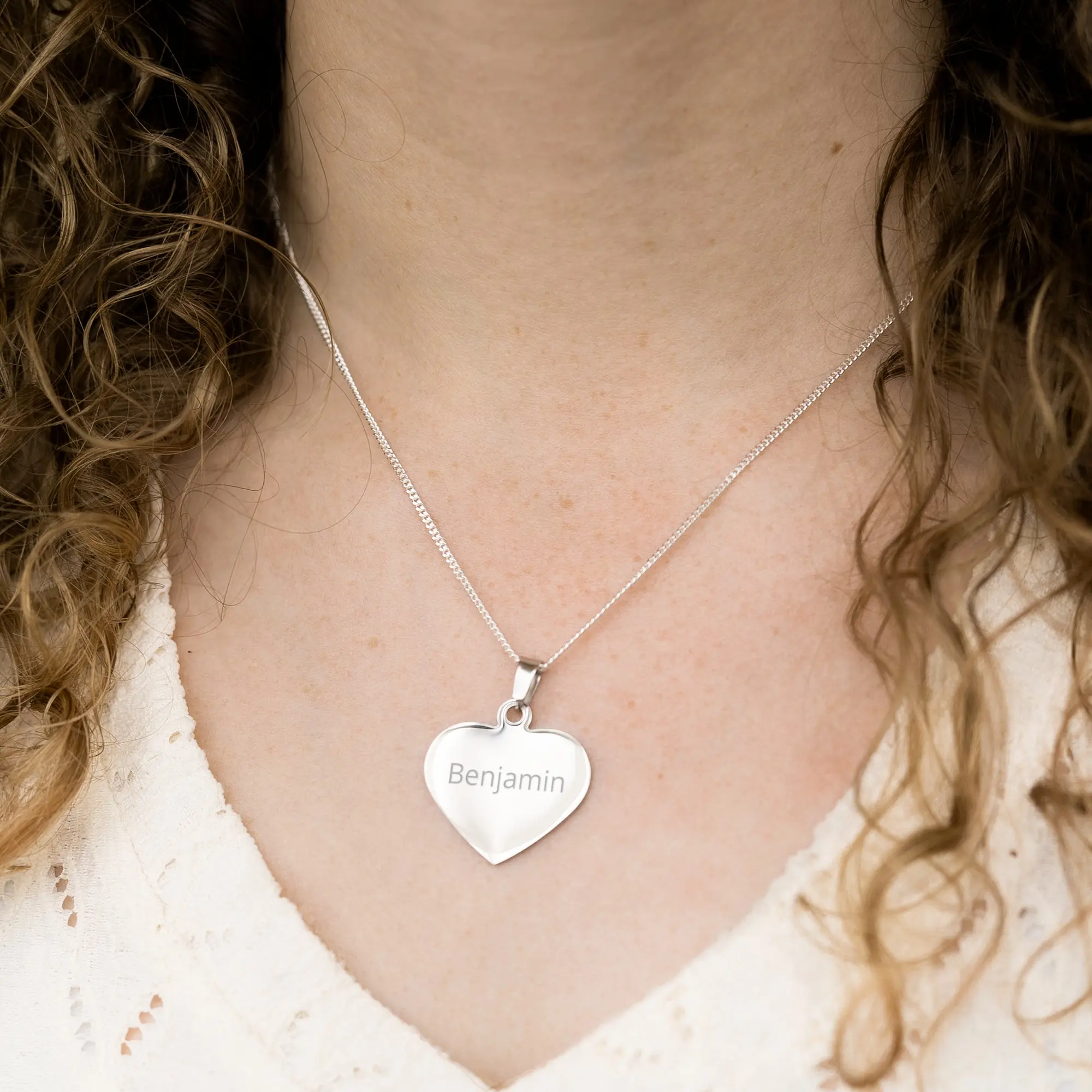 Collana Cuore con Nome - Colore Argento