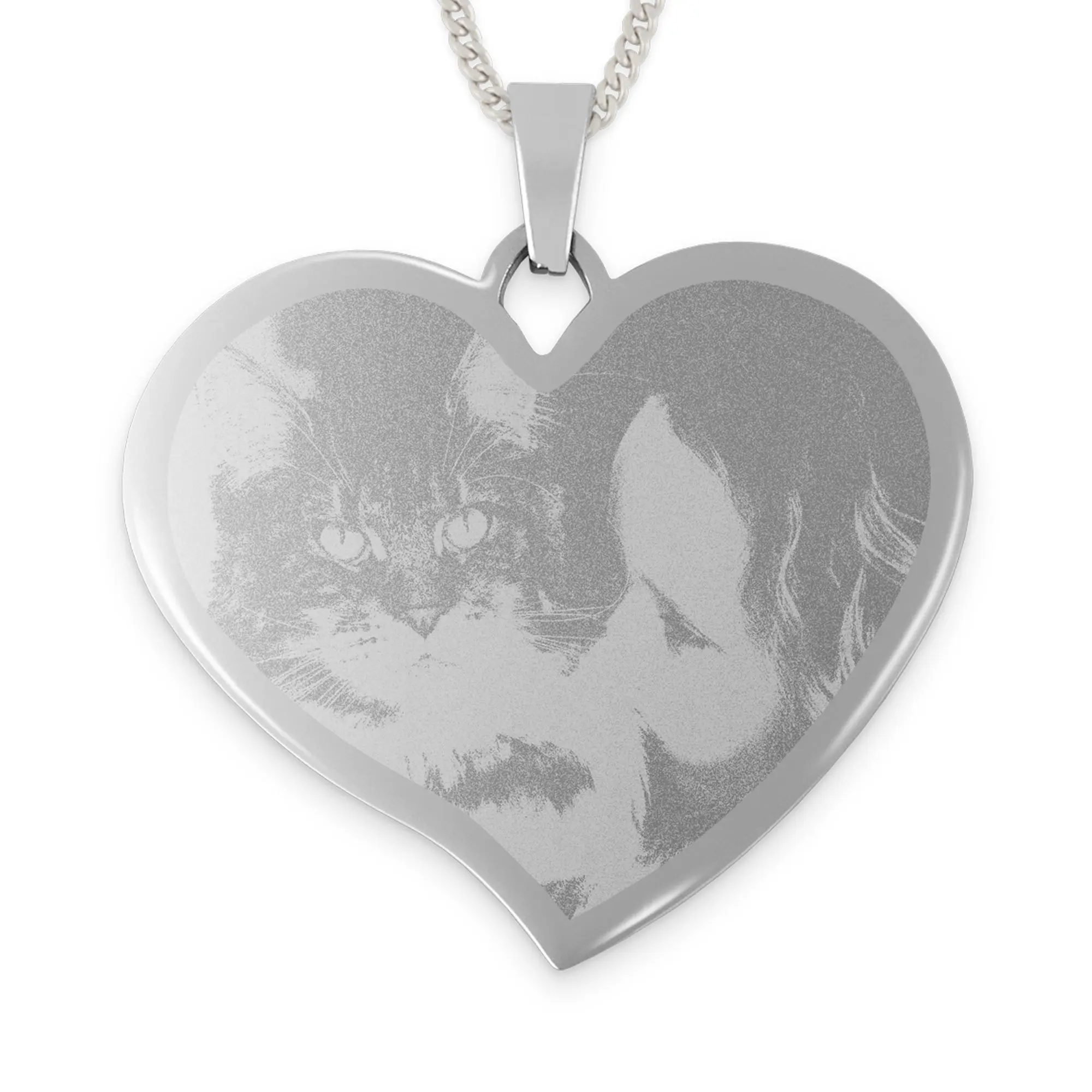 Collana con Cuore con Foto - Grande - Acciaio