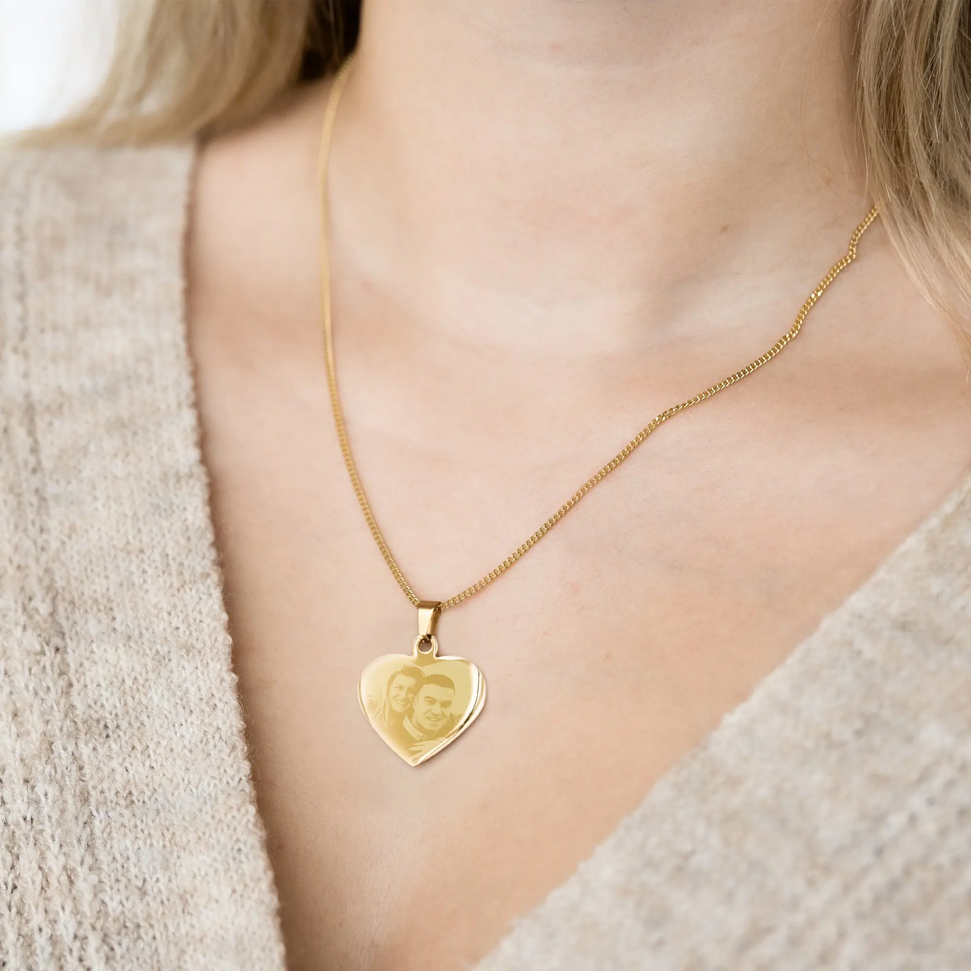 Collana con Cuore con Foto - Colore Oro
