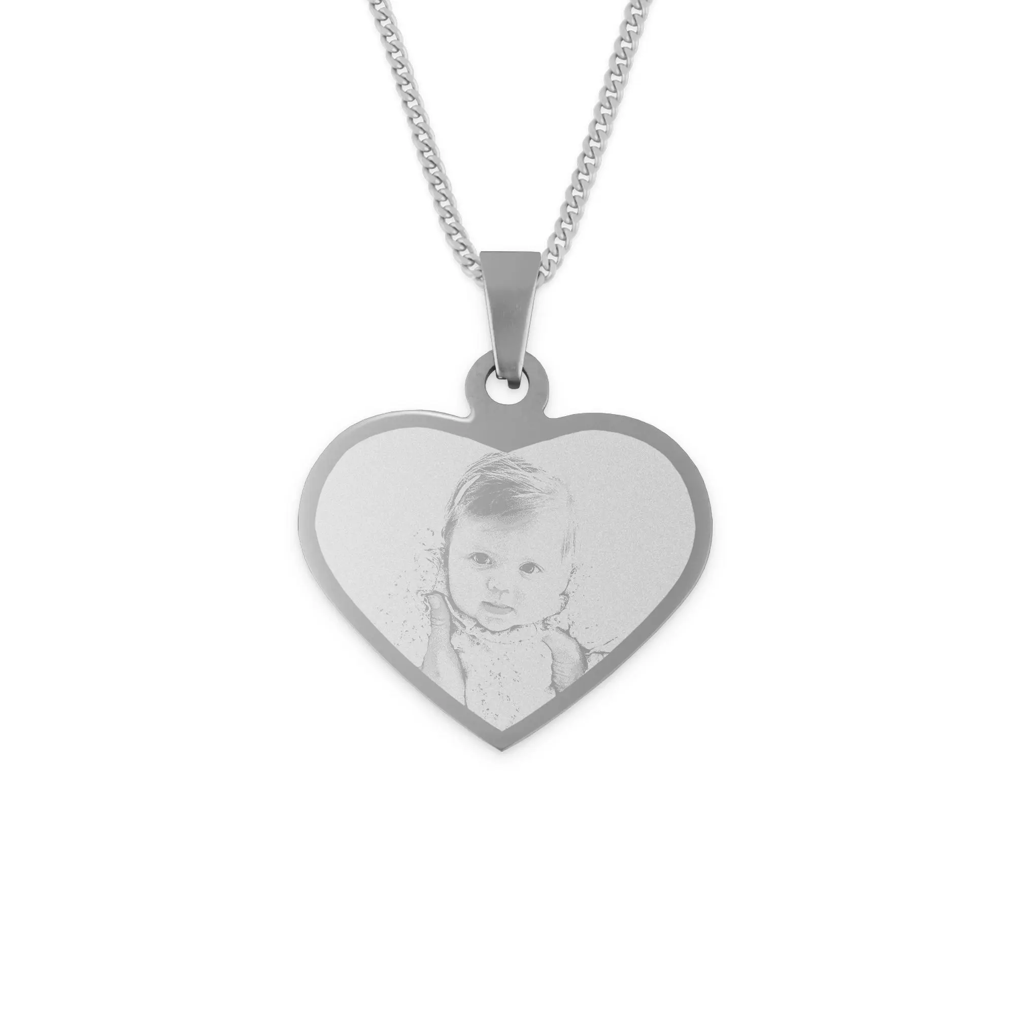 Collana con Cuore con Foto - Colore Argento