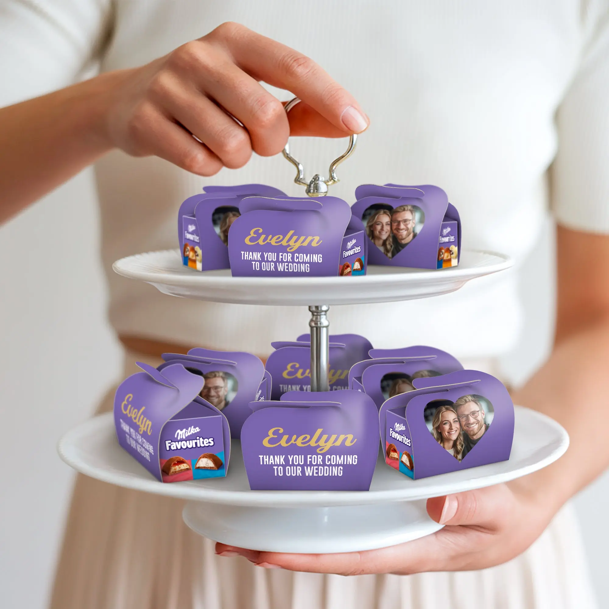 Confezione multipla di bomboniere Milka Favourites personalizzate