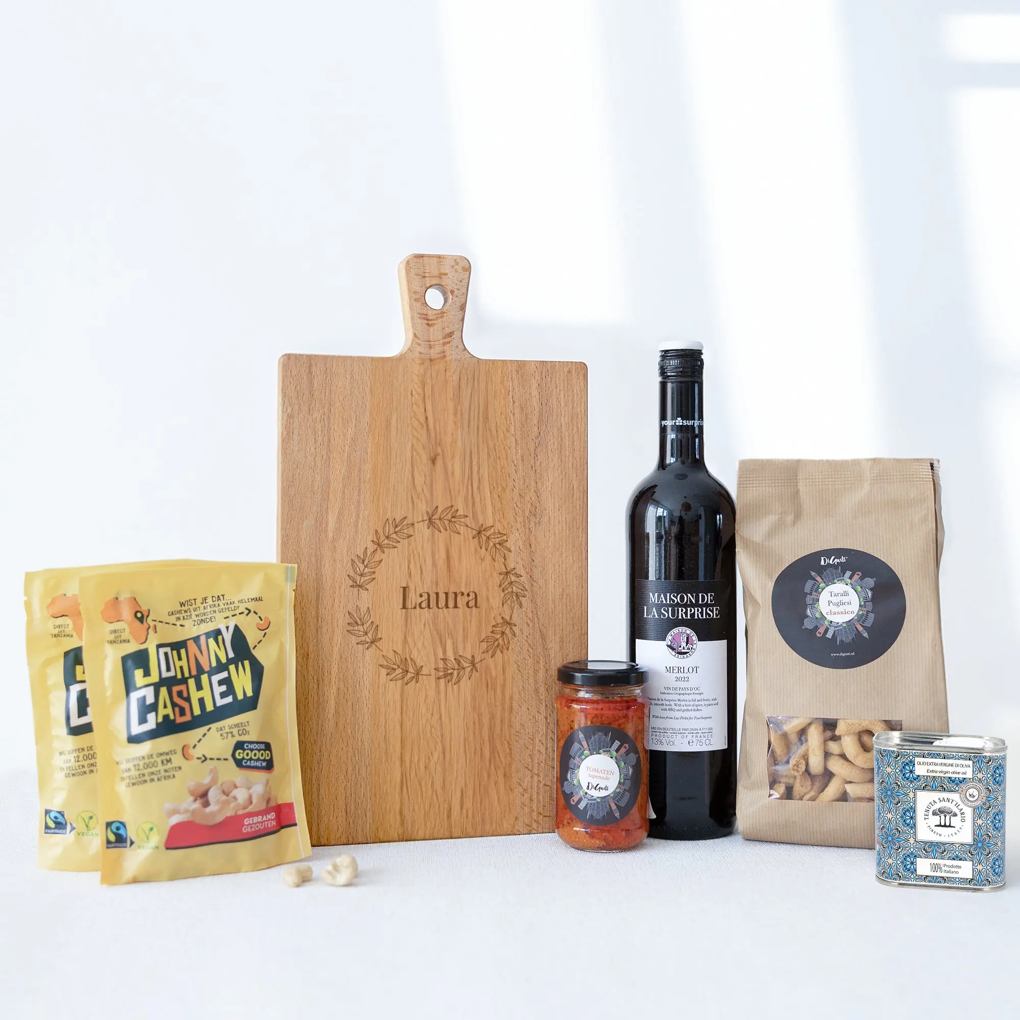 Confezione Regalo per Aperitivo con Tagliere