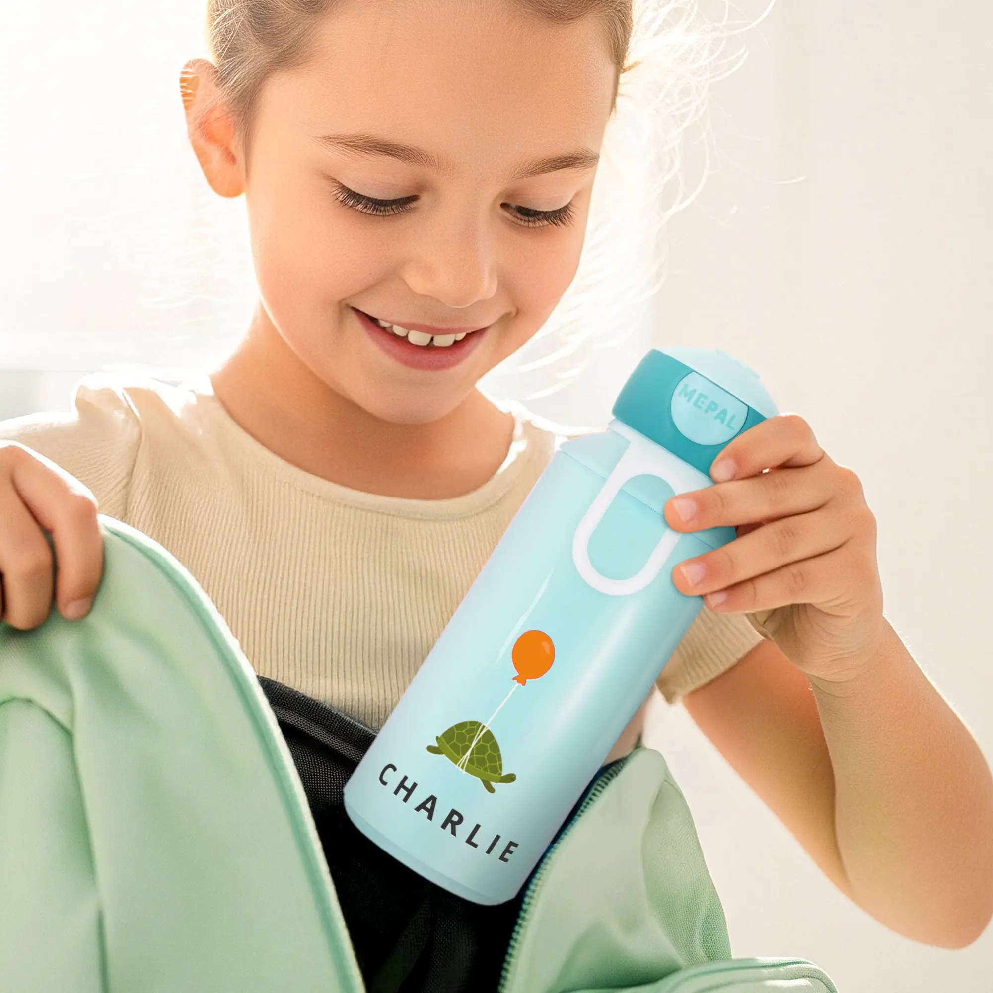 Mepal - Borraccia pop-up personalizzata - 400 ml - Cool Mint