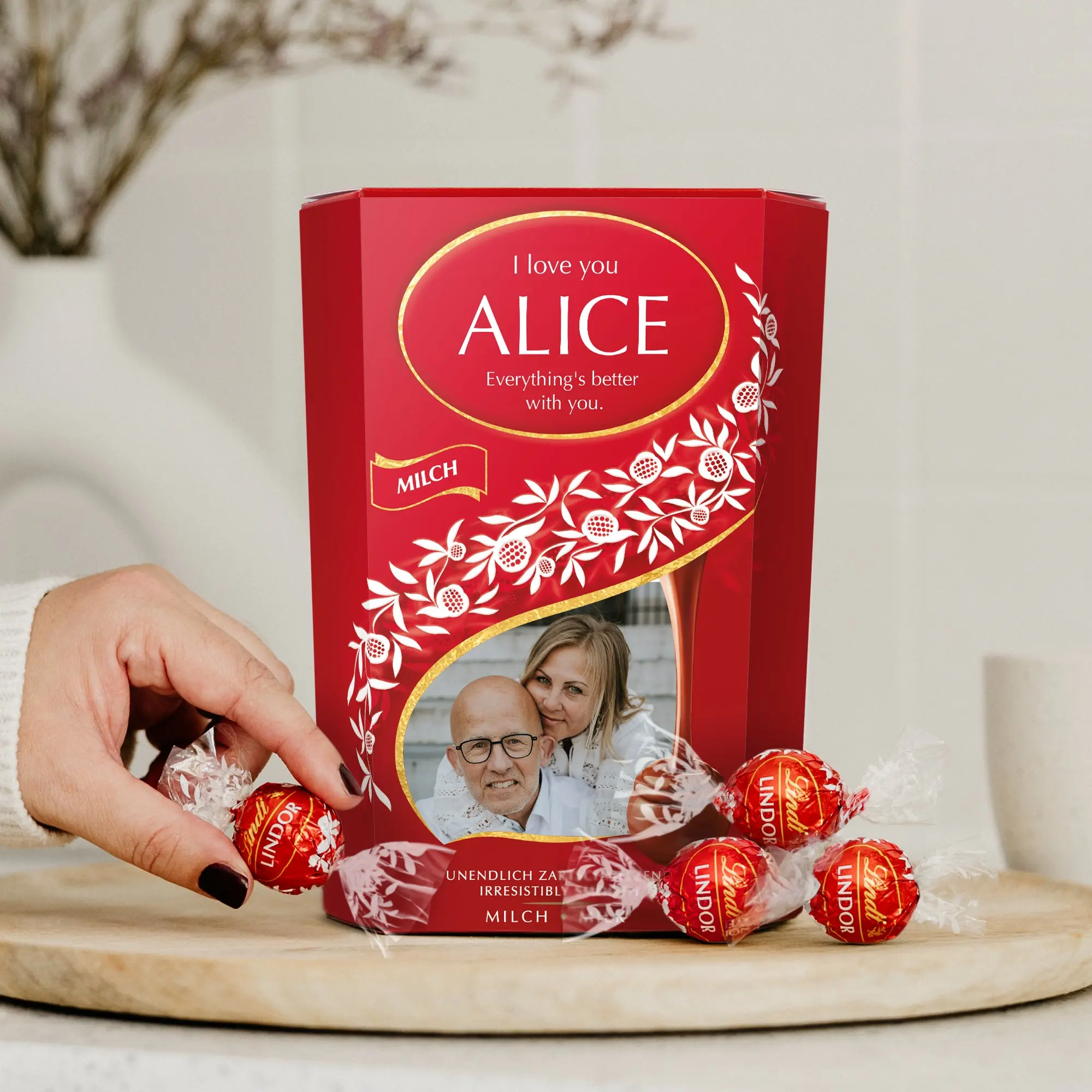 Confezione regalo personalizzata di cioccolato Lindt