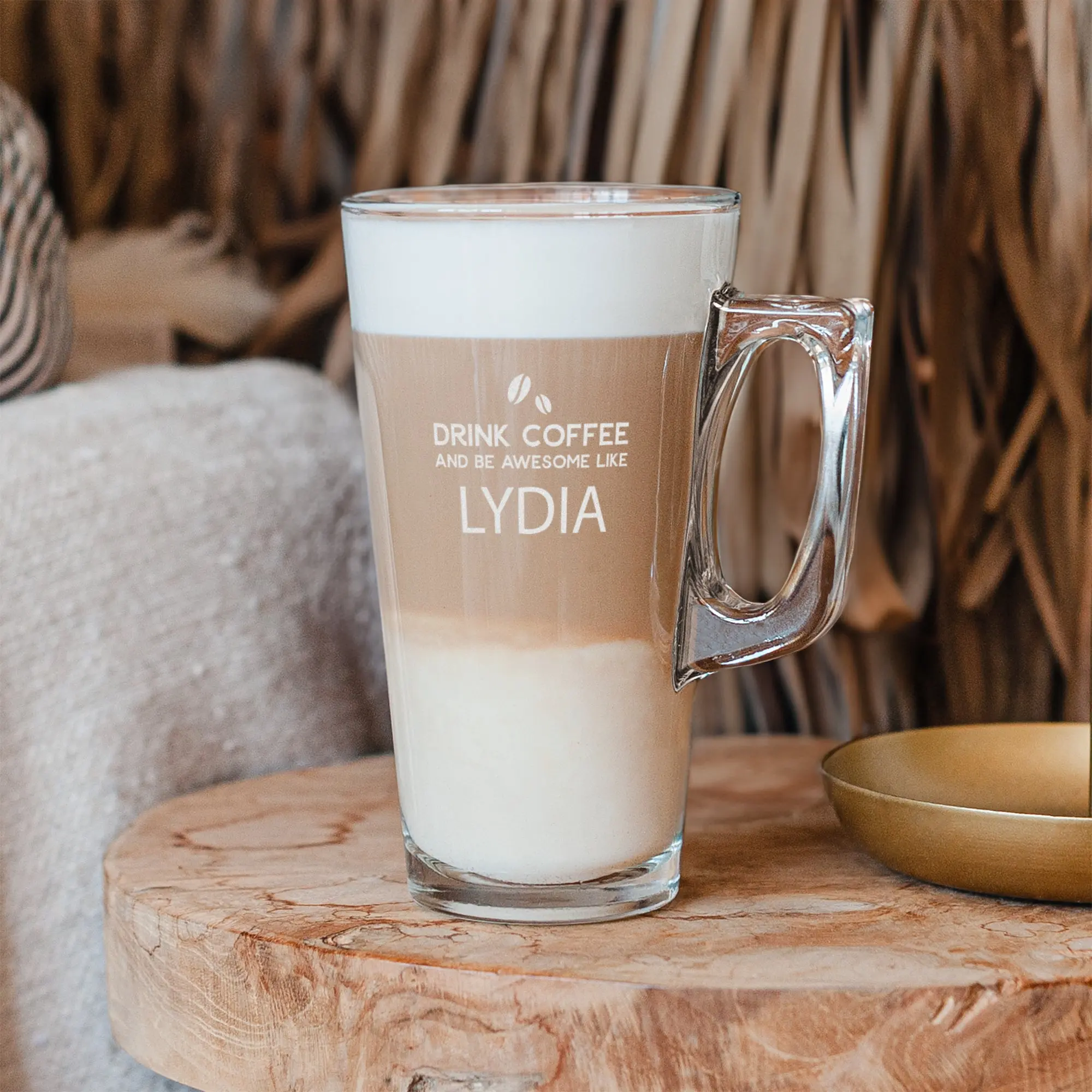 Bicchiere da Latte Macchiato inciso