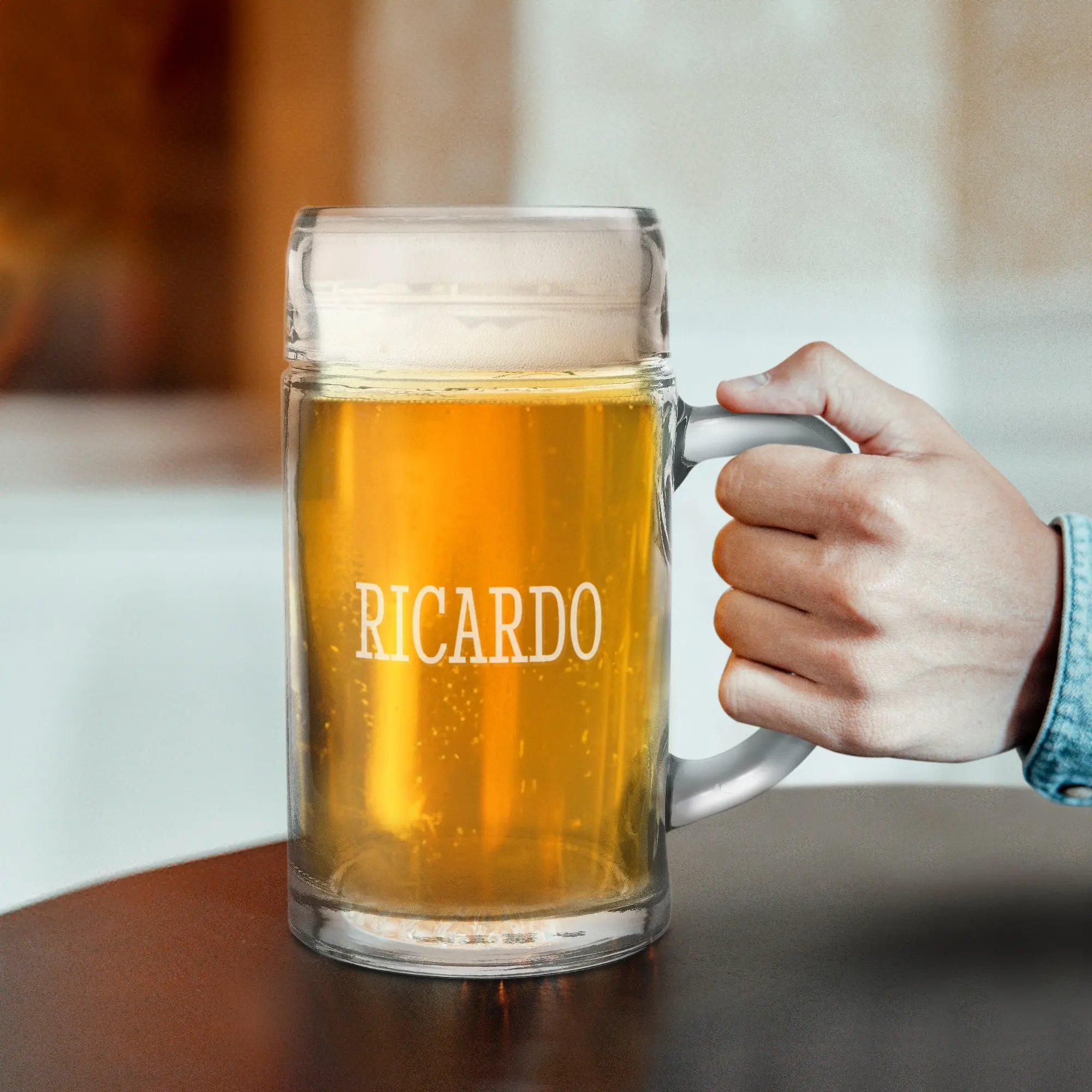 Bicchiere da birra inciso da 1L