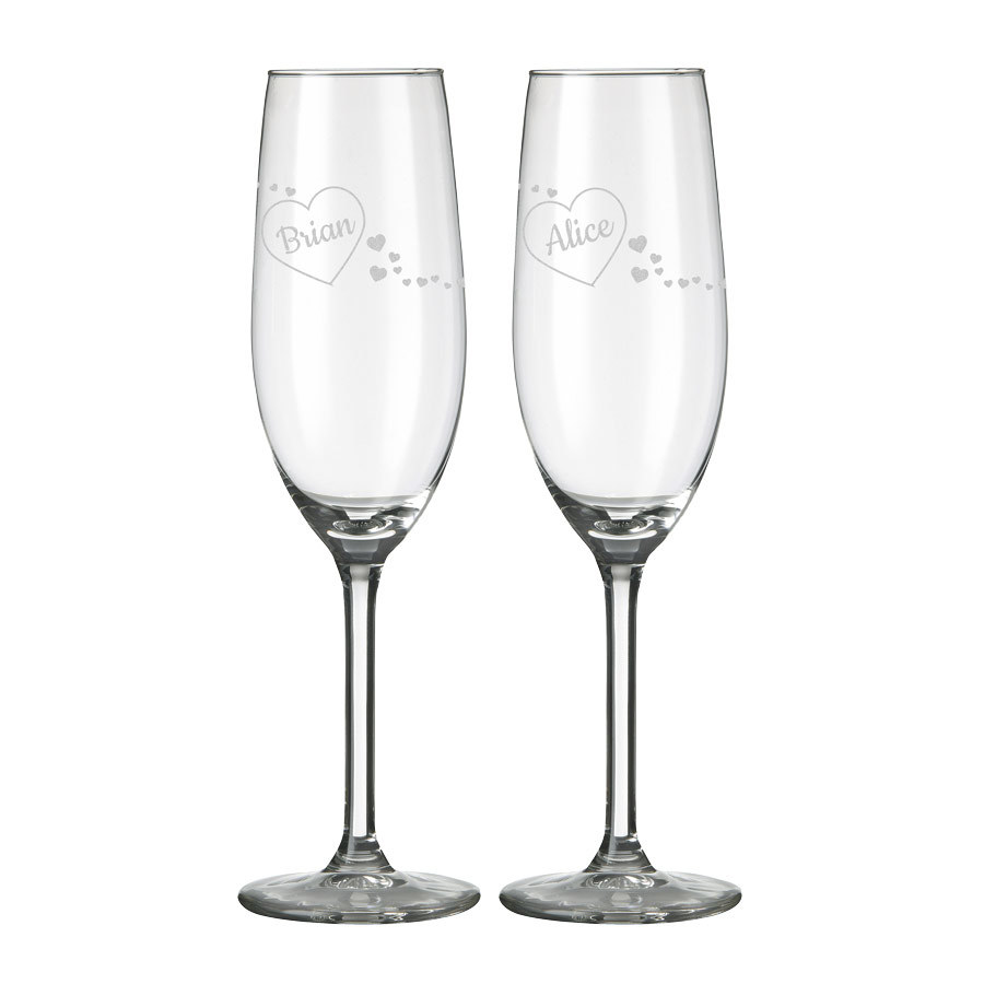 Bicchiere in Vetro 500 ml Coppia Calici Personalizzati Set da 2 calici Vino Personalizzati con Nome Love
